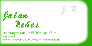 jolan mehes business card